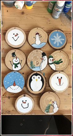 Christmas Gardening Crafts - Pamper yourself today! Visit to find the amazing brands and items you need now. Wooden Christmas Crafts, Christmas Crafts To Make, Wooden Slices, Painted Christmas Ornaments, Wood Slice Ornament, Wooden Christmas Ornaments, Painted Ornaments