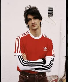 Folk Clothing Menswear, Communist Fashion, Workout Editorial, Running Outfit Men, Retro Workout, Men Fashion Vintage, Adidas Ad, Men's Portrait Photography, Football Fashion