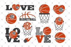 love basketball svg files for cricut, silhouettes and other design projects