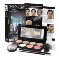 Mini-Pro Makeup Kit by Mehron for Leads - 3 palette options @ $16.95 The Costumer Student Makeup, Make Up Kits, Makeup Brush Set Best, Professional Makeup Kit, Mehron Makeup, Fair Complexion, Dark Complexion, Best Makeup Brushes, Theatrical Makeup