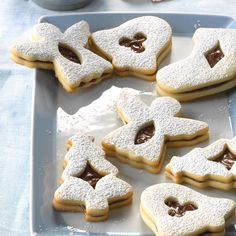 some cookies are arranged on a plate and ready to be eaten