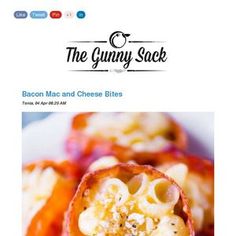 the gummy sack recipe book features macaroni and cheese bites with bacon on top