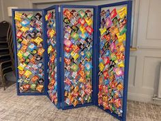 a room divider made out of comic book pages