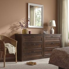 a bedroom scene with focus on the dresser