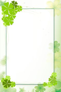 a green frame with clovers on it