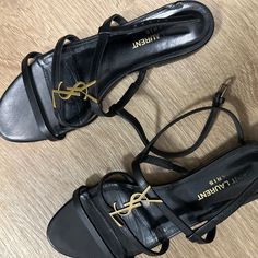 Ysl Authentic Sandals Comes With The Original Shoe Bag Ysl Sandals, Saint Laurent Shoes, Walker Boots, Rain And Snow Boots, Boot Sandals, Sneaker Shopping, Shoe Shop, Snow Boots, Laptop Bag