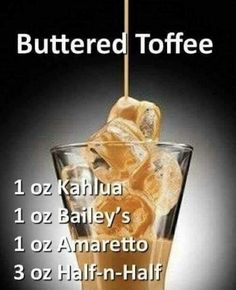 an advertisement for buttered toffee with the names in english and spanish on it