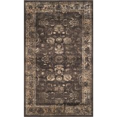 an area rug with dark and beige colors