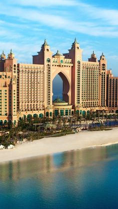 an aerial view of the palace hotel in abura, united arab emirates is shown