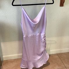 Lilac Purple Color - Scoop Neck Never Worn Zipper Back Adjustable Straps Fits A Small/Medium Dresses Satin, Boohoo Dresses, Dress Satin, Satin Mini Dress, Lilac Purple, Purple Color, Color Purple, Lilac, Scoop Neck