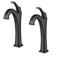 two black faucets on white background with clipping for each faucet