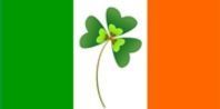 an irish flag with a four leaf clover