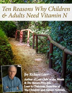 the cover of ten reasons why children and adults need vitamin n, with an image of a man standing on a path