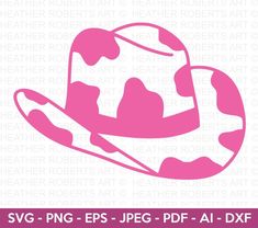 a pink cowgirl hat with the word svg png - eps jpf