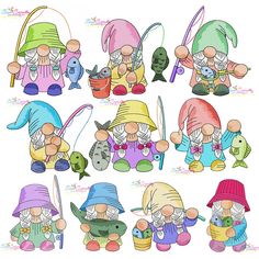 an image of gnomes with fishing gear