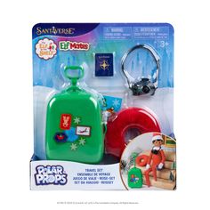 a green and red toy set in its package