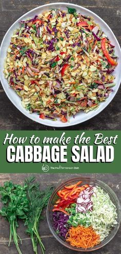 how to make the best cabbage salad with all the fixings and ingredients in one bowl