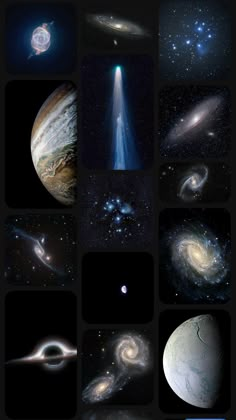 an image of many different planets in the sky