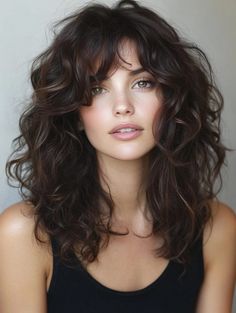 29 Stunning Shag Haircut Ideas for Long Hair: Trendy Layers, Colors, and Tips Shag Natural Wavy Hair, Wavy Hair Choppy Layers, Face Framing Curly Hairstyles, Curly Hairstyles Heart Shaped Face, Naturally Curly Face Framing Layers, Curled Shag Haircut, Shag Haircut On Curly Hair, Medium To Long Curly Haircuts, Layered Wavy Haircuts With Bangs