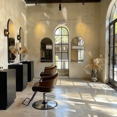 the salon is clean and ready to be used for hairdresser's work