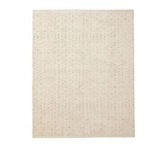 a white rug with small dots on the top and bottom, against a white background