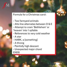 a christmas tree with the words formula for a christmas carol