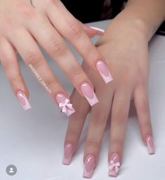 Pink Nails With Art Designs, White Or Pink Nails, Pink Tip Nail Designs, Nail Designs Pink And White, Pink And White Nails Acrylic, Cute Pink And White Nails, French Tip Acrylic Nails Pink, Pink Nails With Designs, Nails Gel Pink