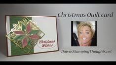 a christmas card with an image of a woman's face and the words, christmas quilt