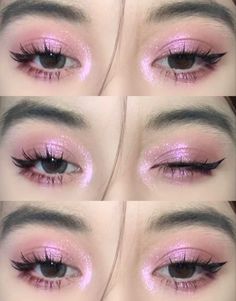 #makeup #eyeshadow #pink #dojin #korean #aesthetic #pretty Black Pink Inspired Makeup, Casual Pink Makeup, Kpop Pink Makeup, Easy Pink Makeup Looks, Douyin Pink Makeup, Pink Grunge Makeup, Simple Pink Makeup Looks, Pink Korean Makeup, Kpop Concert Makeup