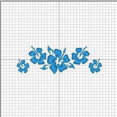 a cross stitch pattern with blue flowers