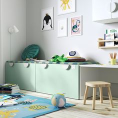 SMÅSTAD bench with toy storage, white/light green, 353/8x201/2x187/8" - IKEA Children’s Storage, Children’s Toy Storage, Children’s Bedroom Storage Ideas, Kids Storage Ideas For Toys, Ikea Playroom Storage, Smastad Ikea, Toy Storage Living Room, Reading Corner Kids Room, Toy Storage For Living Room