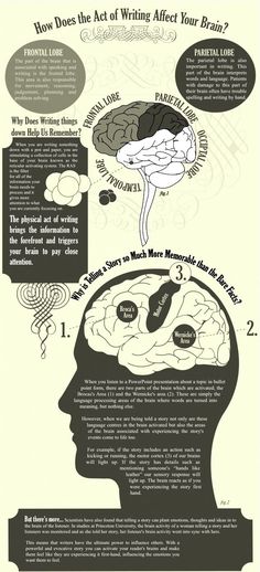 an info sheet describing how to use the brain as a guide for reading and writing