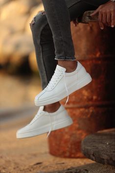 Ace Eva Sole White Sneakers Black Nike Blazer Outfit, Nike Blazer Outfit Men, Best Sandals For Men, Ballet Socks, Shoe Care Kit, High End Shoes, Gifts Box, Sneakers Collection, White Shoe