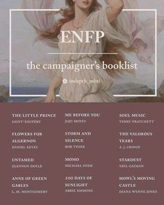 the poster for enip's booklist, which features an image of a woman with