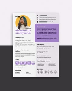 a purple and white resume template