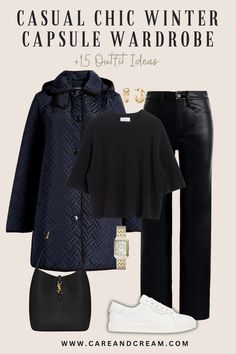 Casual Chic Winter Capsule Wardrobe + 15 Outfit Ideas Winter Capsule Wardrobe, Cold Outfits