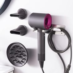 PRICES MAY VARY. ✅【Smart Design for Dyson Hair Dryer】: The Dyson hair dryer wall mount is optimized to organize Dyson hairdryer and dyson hair dryer accessories - space saving, neat and organized. Have your own layout by allocating the attachment holders with your creativeness. (Dyson hair dryer and all attachments are not included). ✅【Exquisite Workmanship and Superior Quality】: Premium 304 stainless steel with excellent anti-rust, non-deforming performance and top-grade workmanship combine to Dryer Storage Ideas, Dyson Hair Dryer Storage, Hair Dryer Wall Mount, Dyson Hairdryer, Blow Dryer Holder, Supersonic Hair Dryer, Hair Dryer Stand, Hair Dryer Accessories, Dyson Hair