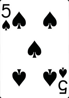 four card suits with hearts and spades on the sides, all in black against a white background