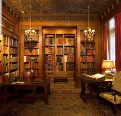 the library is full of books and antiques