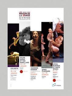 an advertisement for the paris ballet festival, with images of people in different poses and colors