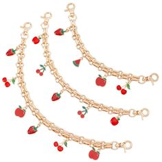 PRICES MAY VARY. Value Set: You will receive 3 pcs purse extension chains in length of 8" 9.7" 12" (20.3~31cm) . Decorative with cute fruit enamel charms like apple, cherry and strawberry, which will create unigue style of bags or extend purse straps into novelty looks. Different sizes can meet more matching needs. Reliable Material: The decorative chain strap is made of alloy material, light weight, bright color, fine craftsmanship, durable, smooth and shiny surface, not easy to break, rust or Diy Tas, Bag Accessories Diy, Diy Wallet, How To Make Purses, Beg Tangan, Bag Chain, Purse Strap, Gifts For Your Girlfriend, Enamel Charms