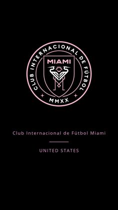 the miami club international de fubli miami united states logo on a black background