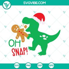 an image of a dinosaur and gingerbread christmas svg file for cricut