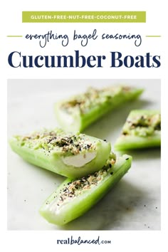 cucumber boats with text overlay