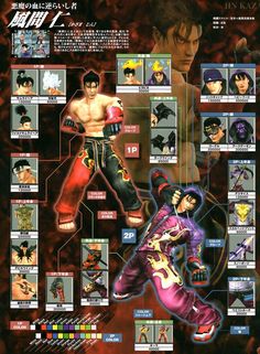 an image of the characters in street fighter iv, with their names and descriptions on it