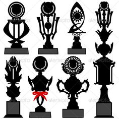 the silhouettes of trophy trophies