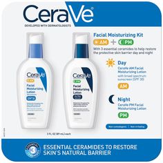 CeraVe Facial Moisturizing Kit, 2 pk./3 fl. oz. - BJs WholeSale Club Cerave Facial Moisturizing Lotion, Cerave Moisturizer, Cerave Moisturizing Lotion, Facial Lotion, Skin Care Lotions, Morning Skincare, Oil Free Moisturizers, Moisturizing Lotion, Face Lotion