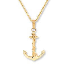 This handsome men's anchor necklace features a rope wrapping around the 10K yellow gold pendant. The 22-inch rope chain fastens with a lobster clasp. Anchor Pendant, Jewelry Advice, Anchor Necklace, Gold Rope Chains, Men's Necklace, Yellow Gold Pendants, Accessories Jewelry Necklace, Selling Jewelry, Rope Chain