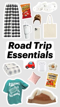 the road trip essentials book cover is shown