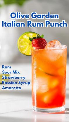 Olive Garden Italian Rum Punch Italian Rum Punch, Bacardi Rum Drinks, Amaretto Recipes, Amaretto Cocktails, Bacardi Superior, Dark Rum Cocktails, Cocktails Made With Rum, Alcohol Bottle Decorations, Garden Italian